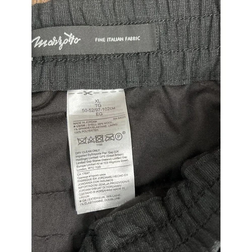BANANA REPUBLIC BLACK ATHLETIC TAPERED MARZOTTO WOOL DRAWSTRING BEACH‎ PANTS XL